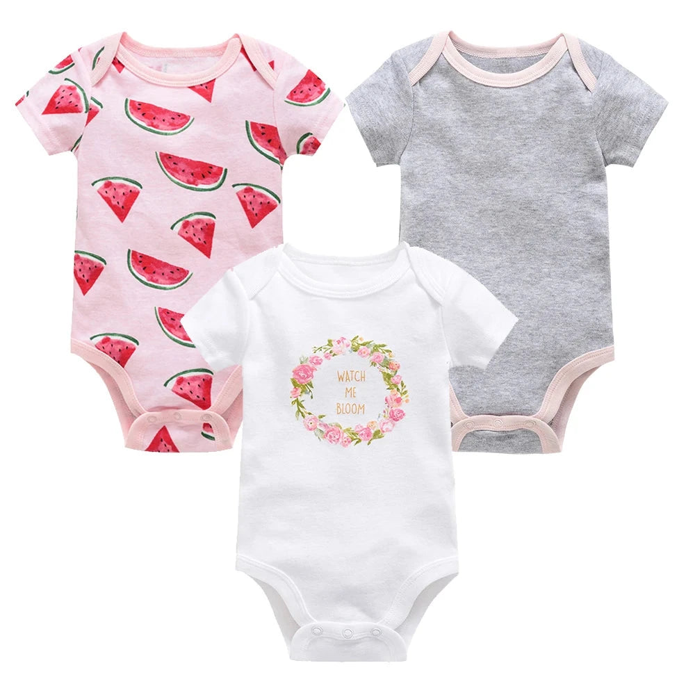 3/6 pcs a lot Baby Girls Clothes pour nouveaux Cotton Short Sleeve Girl Bodysuit 0-12 Months Newborn Boys Clothing Toddler Econic Blanks